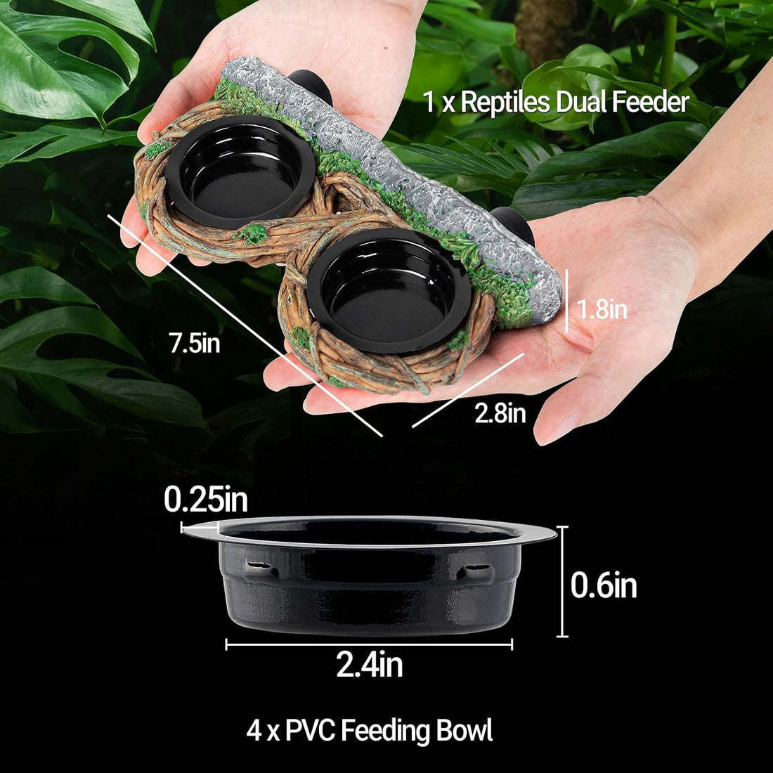 REPTI ZOO Magnetic Reptile Feeding Ledge