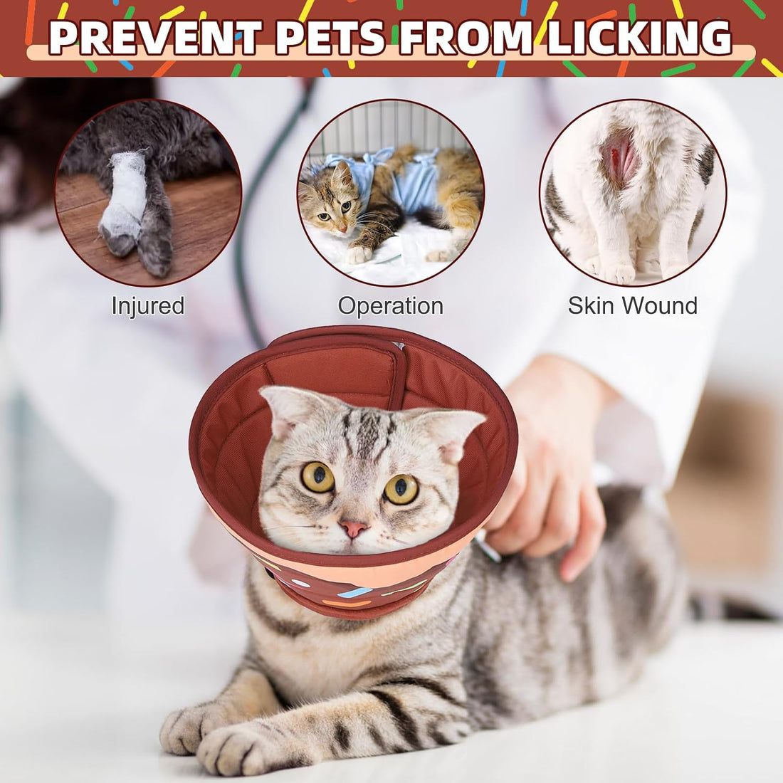 KOOLTAIL Cat Cone Collar Soft, Adjustable Cat Cones to Stop Licking
