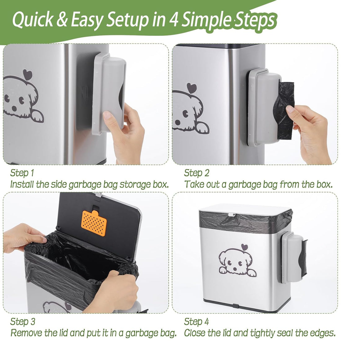 Stainless Steel Dog Poop Trash Can Outside