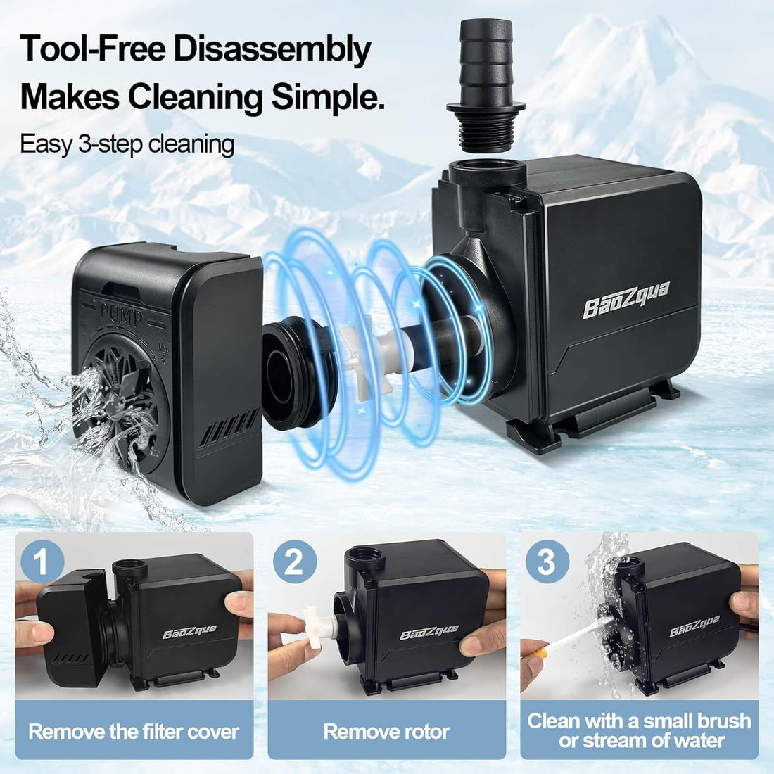 320GPH Submersible Water Pump, Fountain Pump for Aquarium & Pond