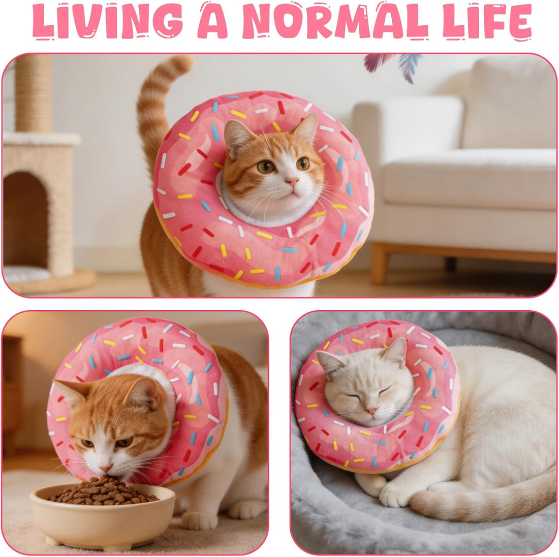 Soft Cat Elizabeth Collar Donut Anti-Licking Care for Small Cats