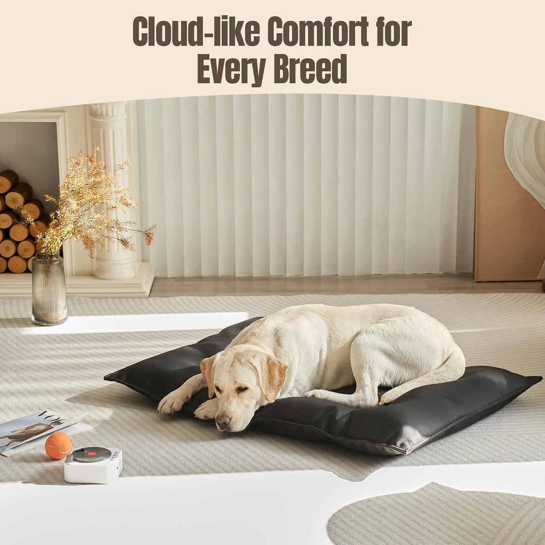 Chew Proof Dog Bed Crate Pad for Aggressive Chewers, 28"x47"