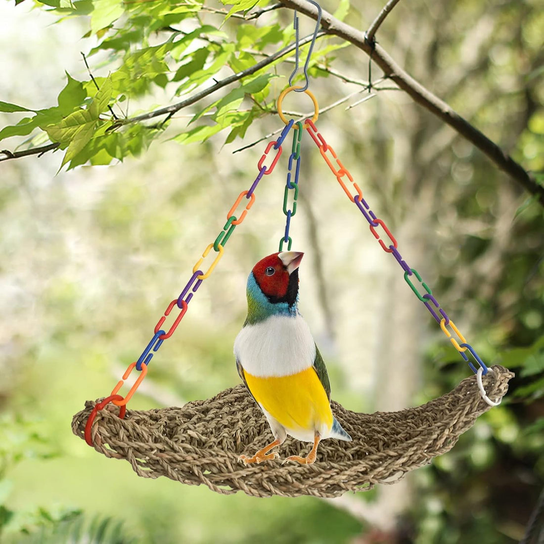 Bird Seagrass Mat Conure Hammock,Parrot Swing Toys Small Triangle