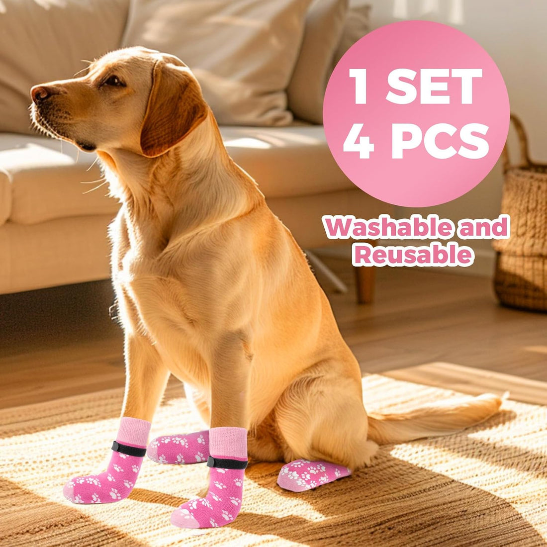Anti-Slip Dog Socks Prevent Licking Paws,Dog Socks with Grippers