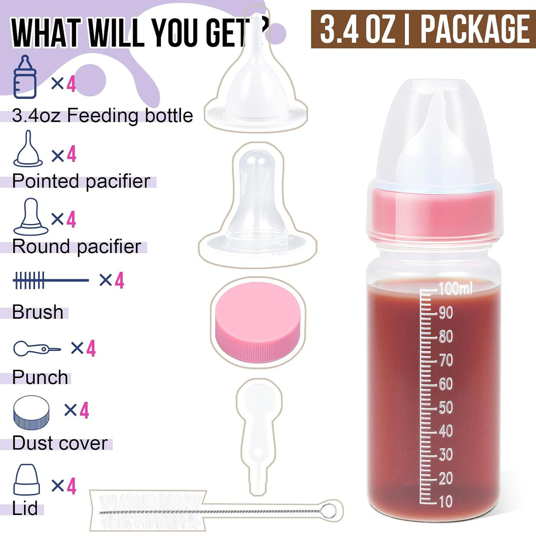Puppy Kitten Nursing Bottle 3.4oz