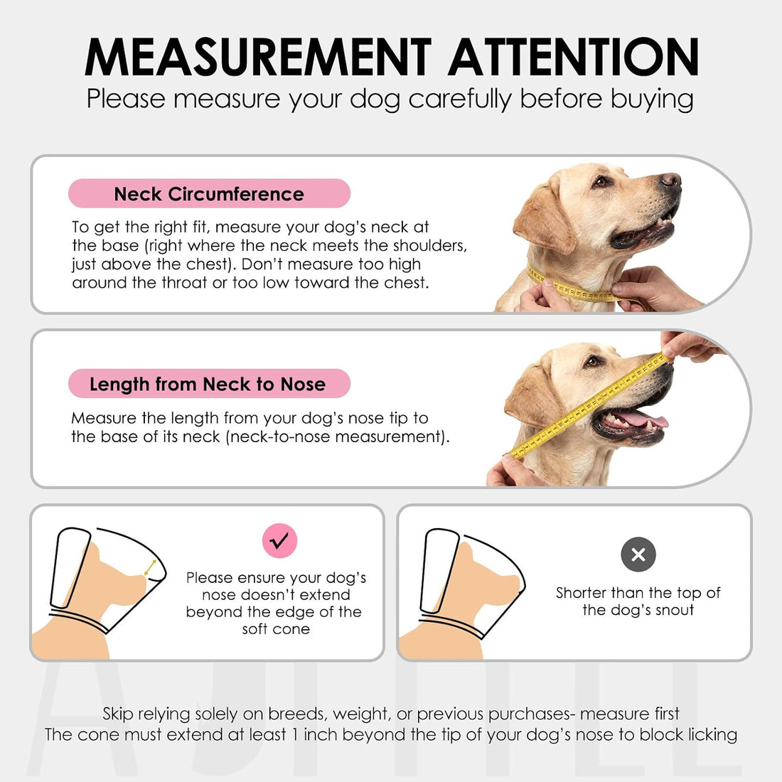 AOFITEE Dog Cone Adjustable Soft Cone for Dogs to Stop Licking