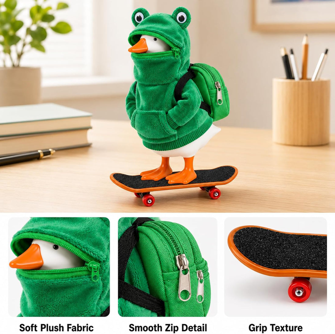Desk Goose Outfits 7 Inches, 3-Piece Set with Hoodie, Backpack