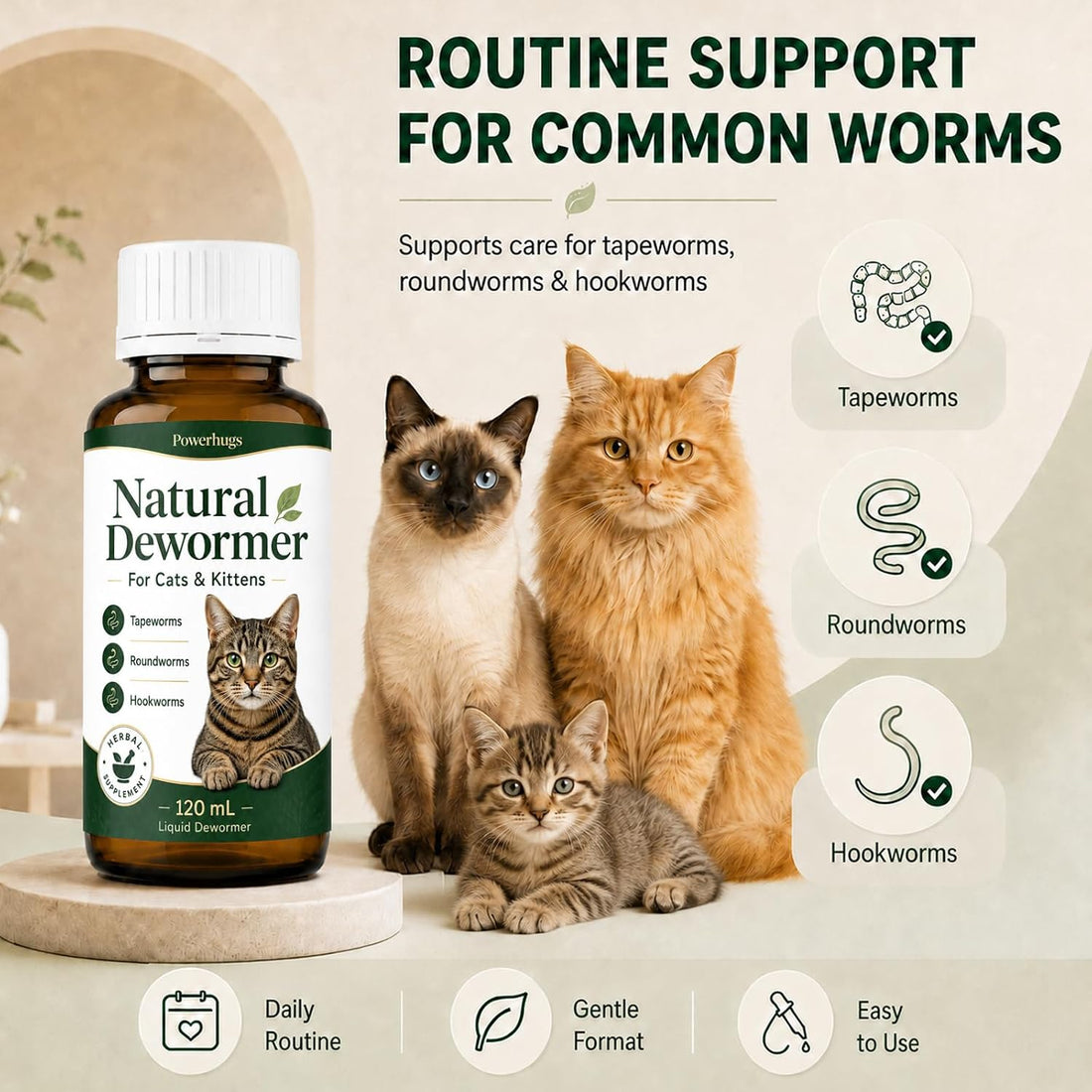 Dewormer for Cats & Kittens Broad Spectrum Cat Dewormer for Tapeworm