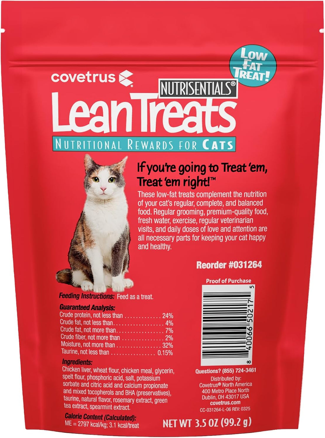 Covetrus Nutrisential Lean Treats for Cats, Low Fat Chicken Flavor