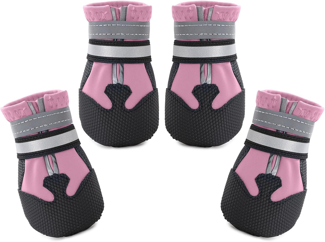 Dimicoo Breathable Dog Boots for Medium Large Dogs,Non-Slip Dog Shoes