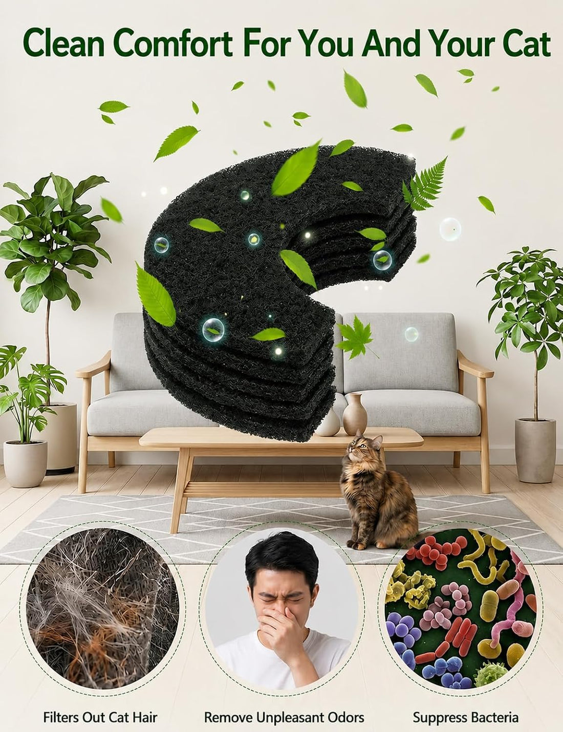 ZILAMGOO 8-Pack Carbon Filters Compatible with LR4 Litter Box