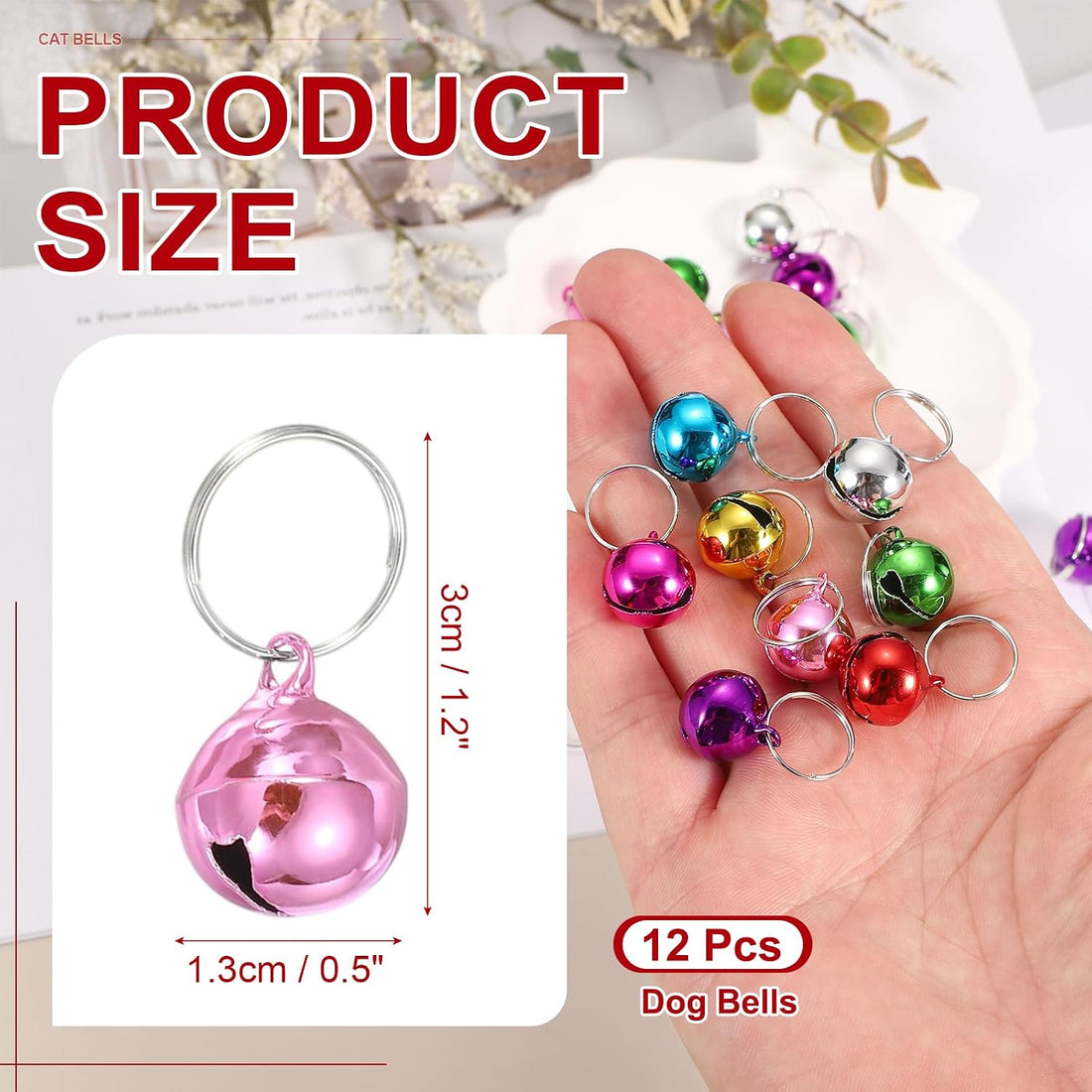 PATIKIL 12 PCS Dog Bell, Mini Cat Bell Small Pet Collar Bells