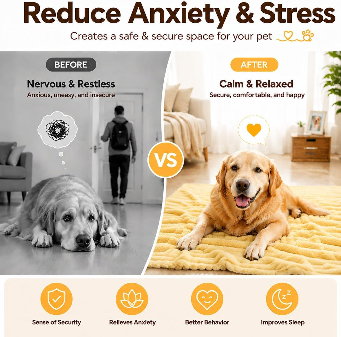 Emotional Support Blanket Yellow for Dogs Security Blanket