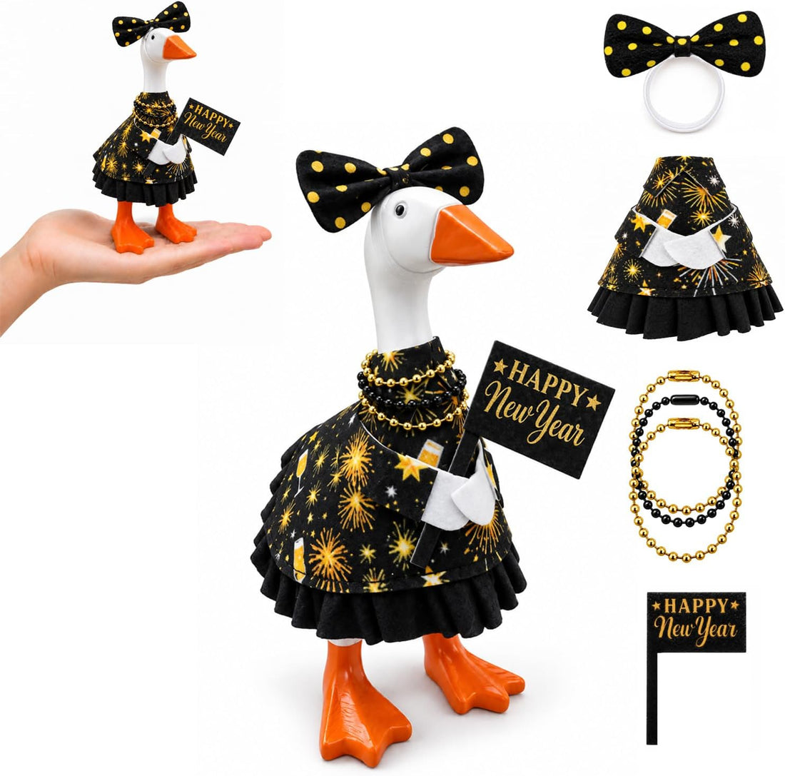Desk Goose Outfits 7 inches, New Year's Eve Mini Desktop Goose Cloth