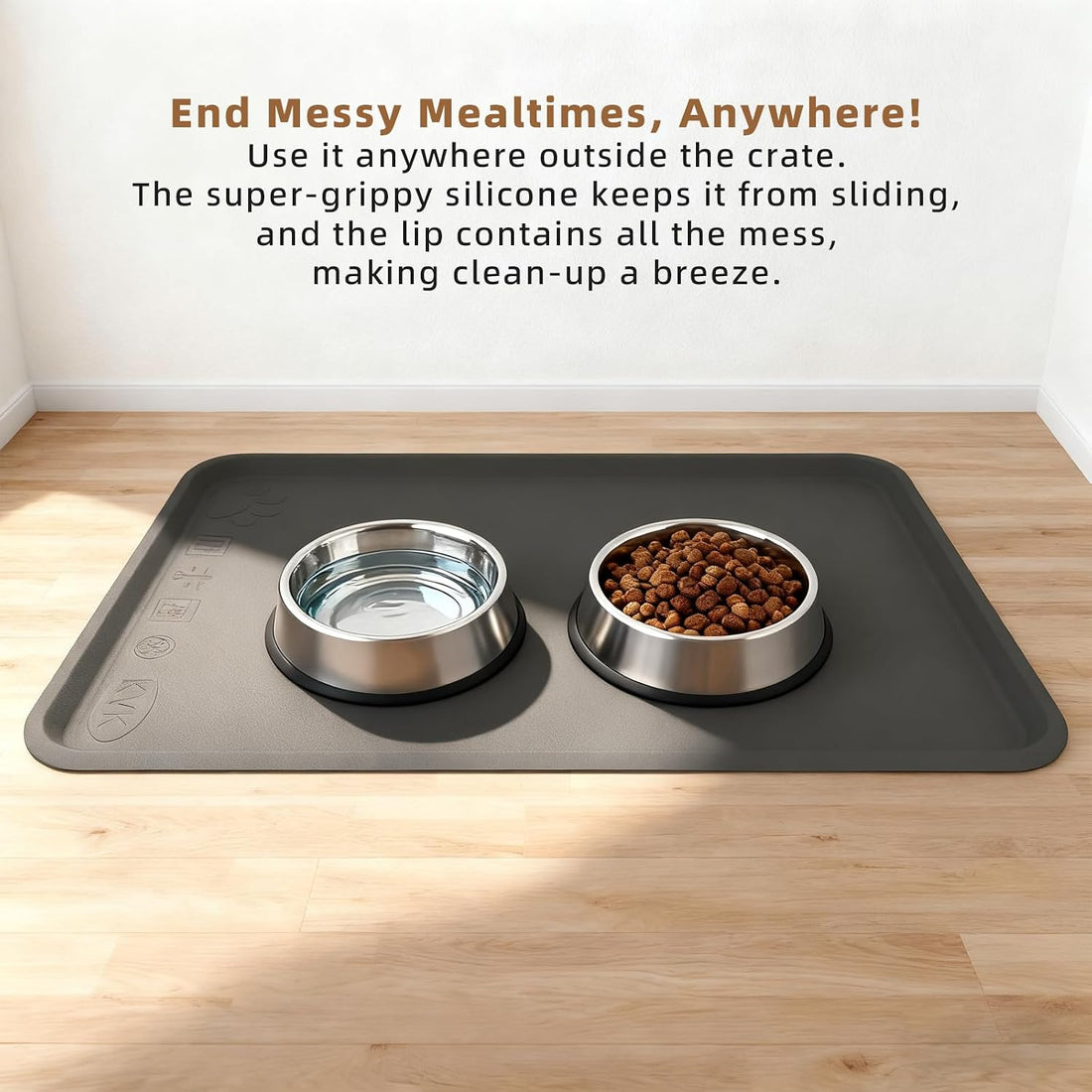 2-Pack 22.8 × 34.6 Inch Silicone Dog Crate Tray