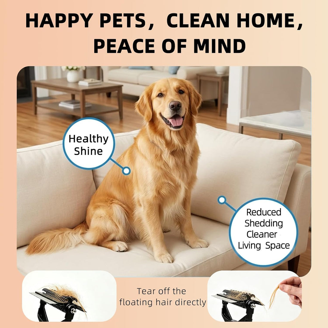 3-in-1 Pet Grooming Rake Deshedding Dog Brush for Shedding Hair