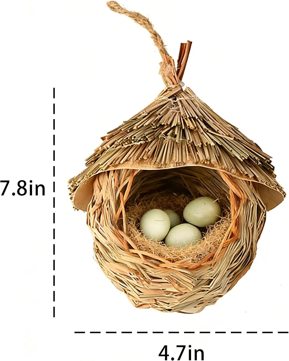 2 Pack Hanging Bird Nest, Handwoven Natural Grass Bird House