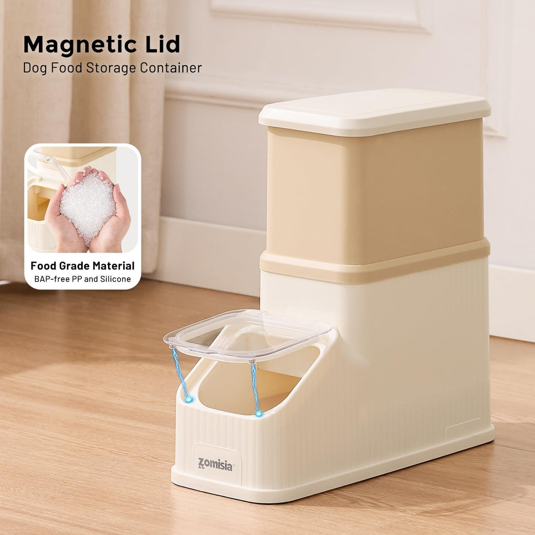 ZOMISIA 15lbs First-in, First-out Dog Food Storage Container