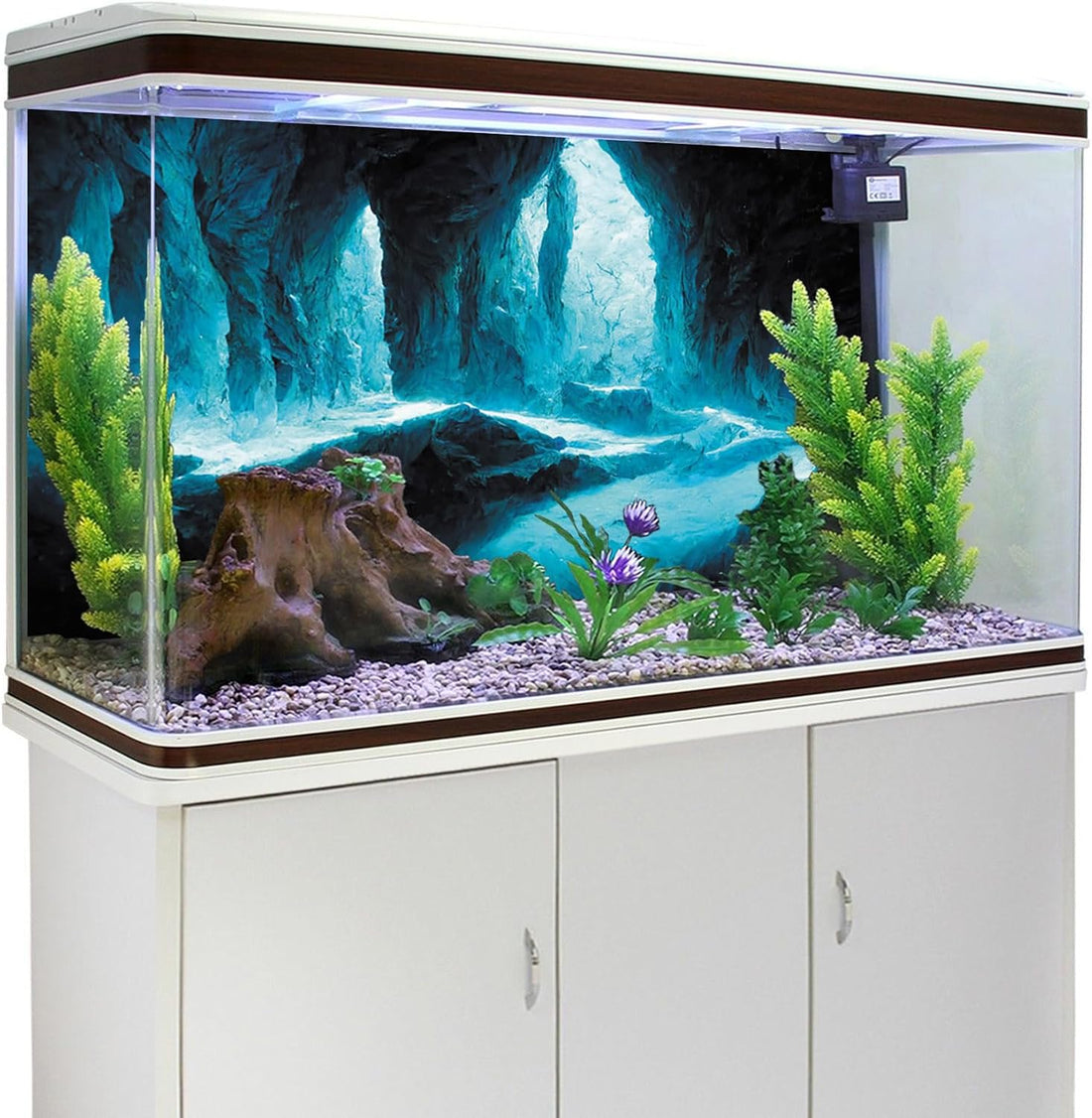 AWERT 48x24 in Rock Cave Aquarium Backdrop Rock Pillar Fish Tank