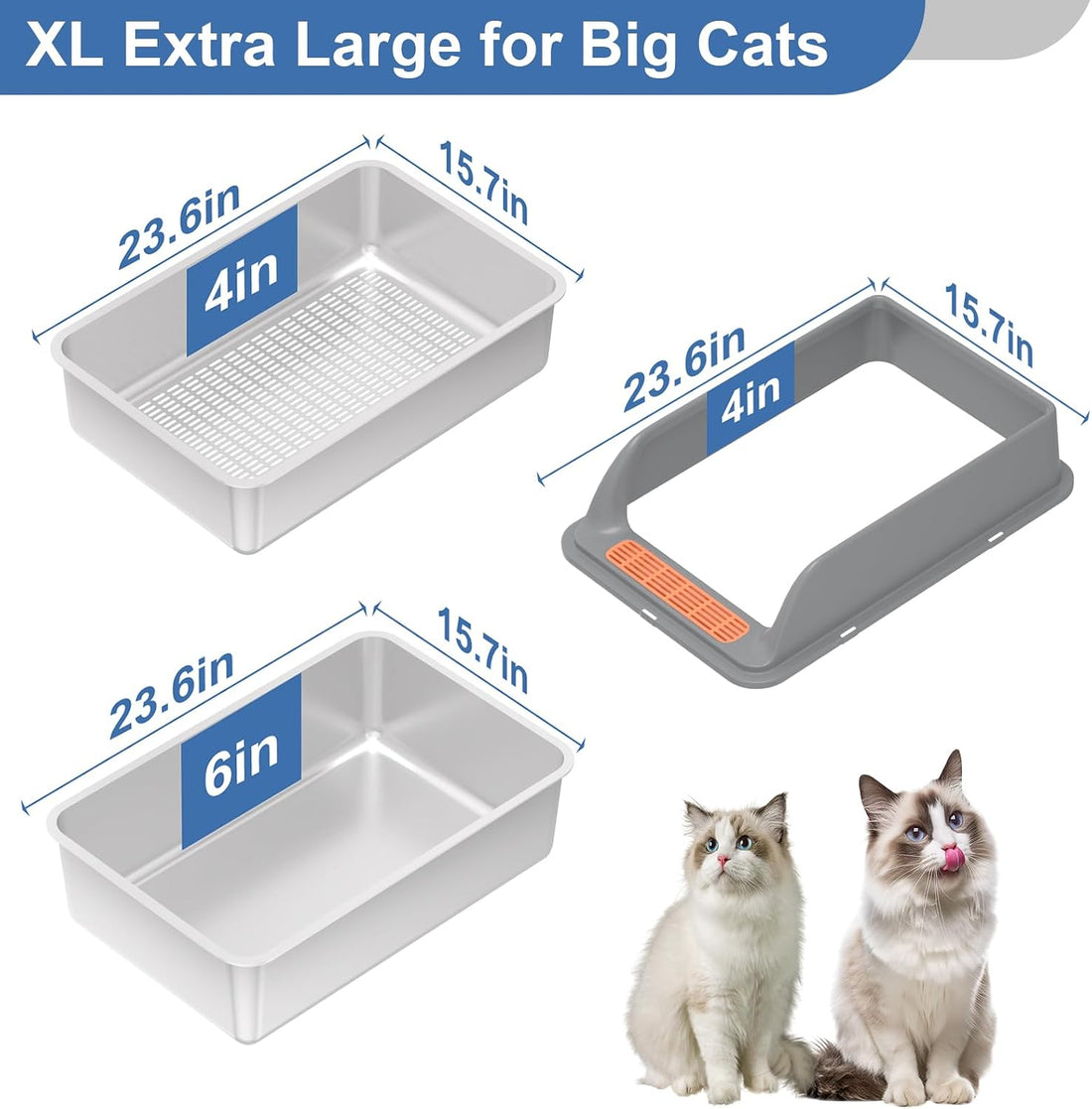 Stainless Steel Sifting Litter Box with Lid