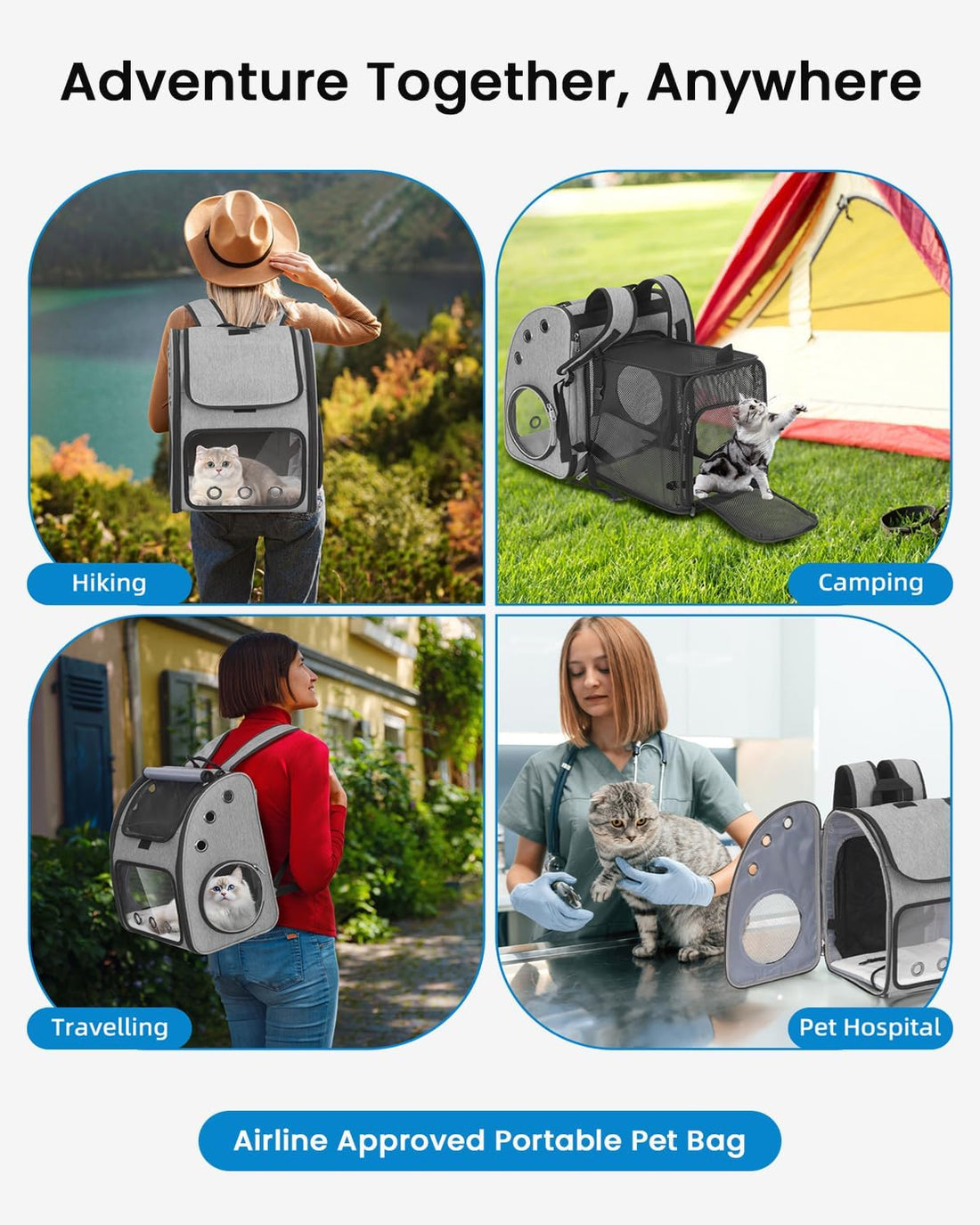 COVONO Expandable Cat Backpack Carrier