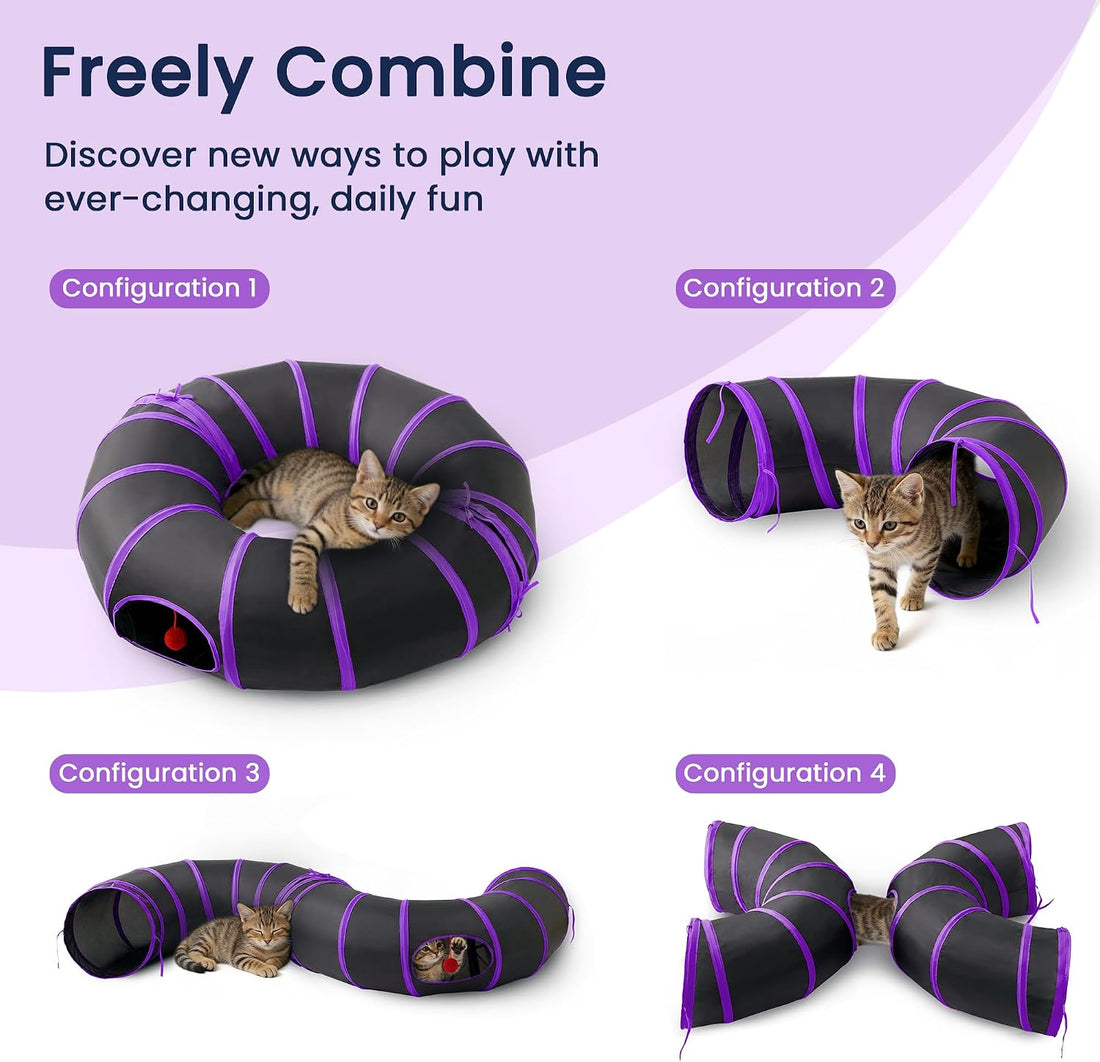 Love's cabin Round Cat Tunnel for Indoor Cats