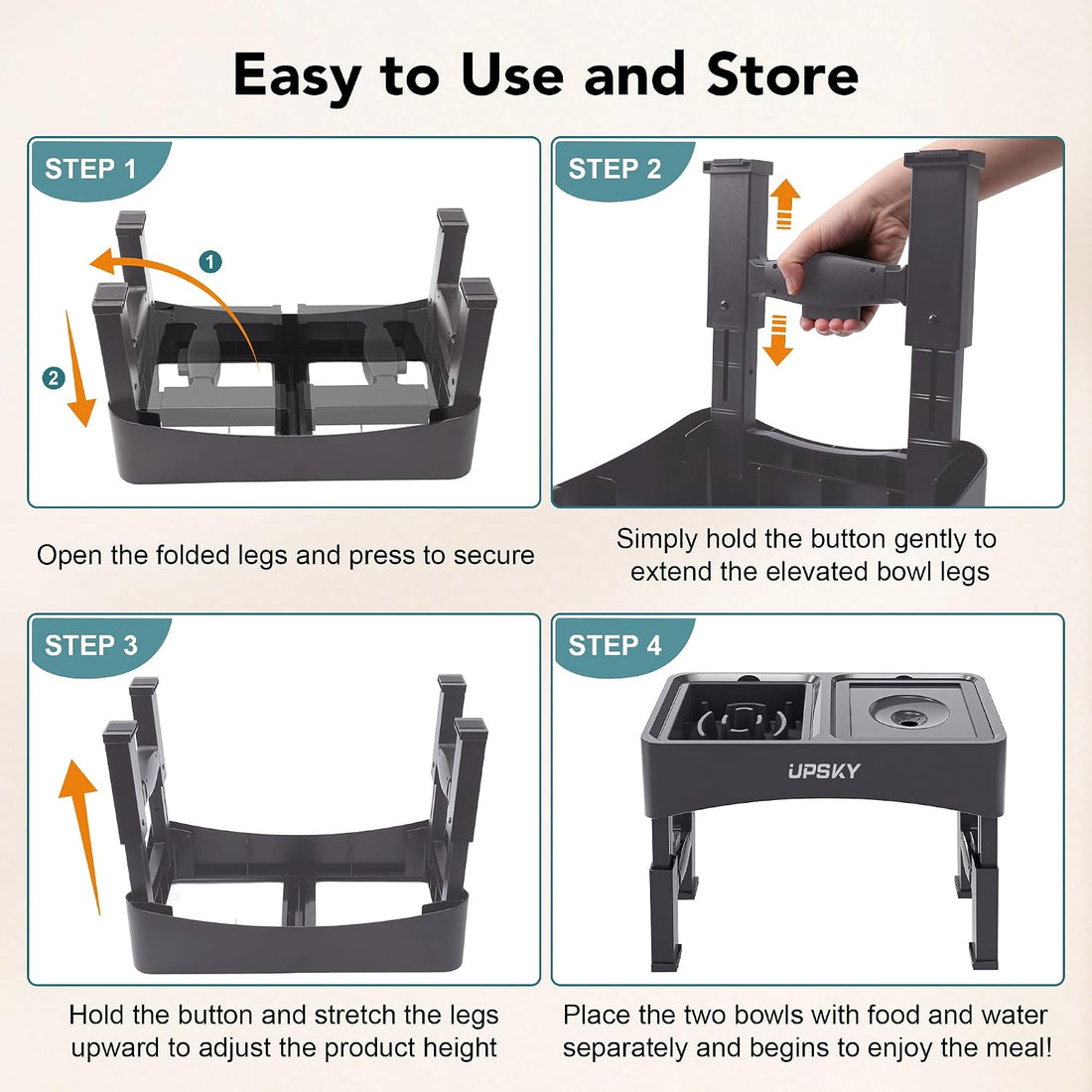 UPSKY 2-in-1 Elevated Dog Bowls Slow Feeder