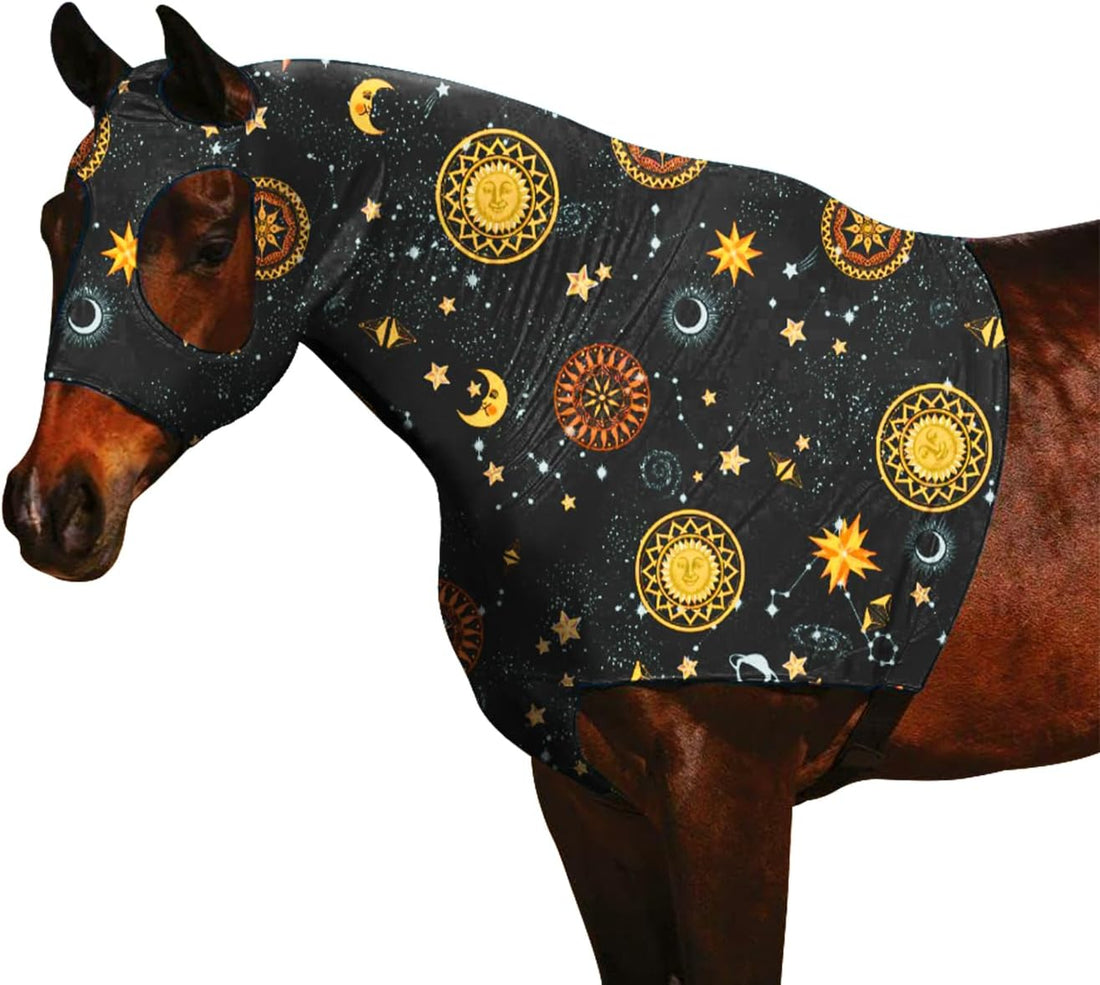 Zippered Horse Stretch Hood Without Ears, M(Flower)