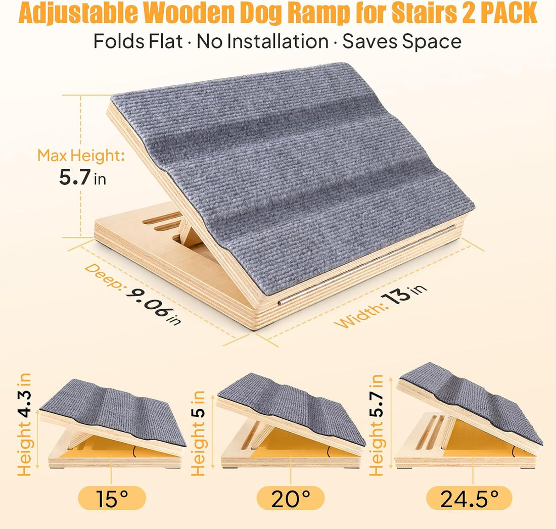 Adjustable Dog Ramp for Stairs, Non-Slip Pet Steps for Small Dogs