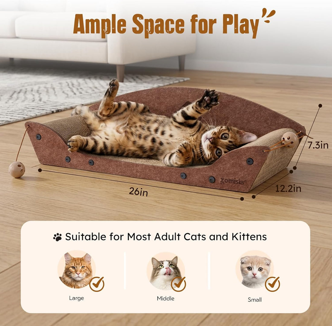 ZOMISIA 26'' Cardboard Cat Scratcher Bed