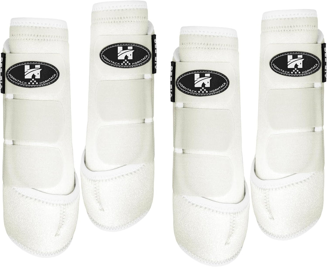 2 Pair Splint Boots for Horses Outdoor Sports(White, Large)
