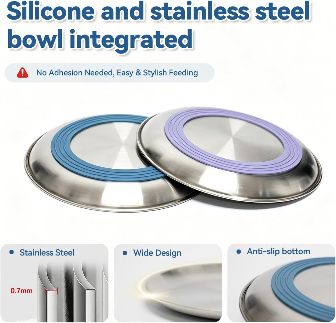 8 Pack Stainless Steel Cat Food Bowls