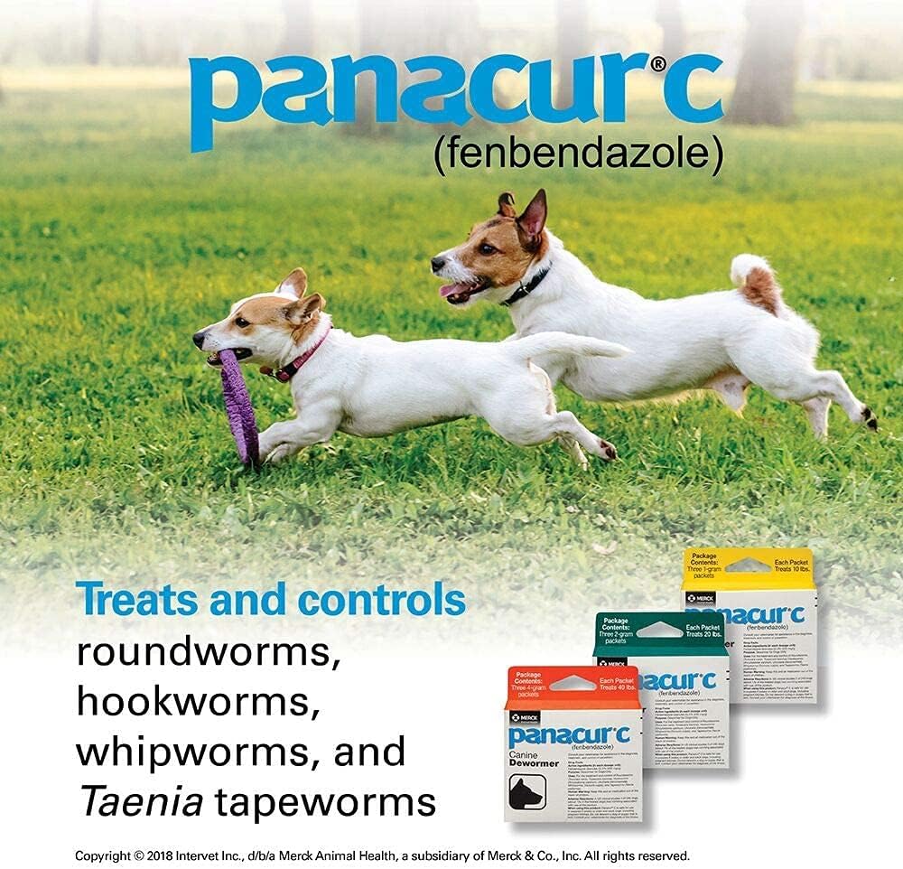 Panacur C Canine Dewormer Dogs 1 Gram Each Packet Treats 10 lbs