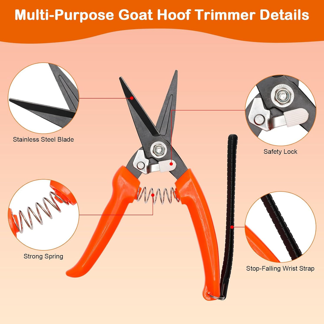8 inch Farrier Tool Kit, 3PCS Goat Hoof Trimmers