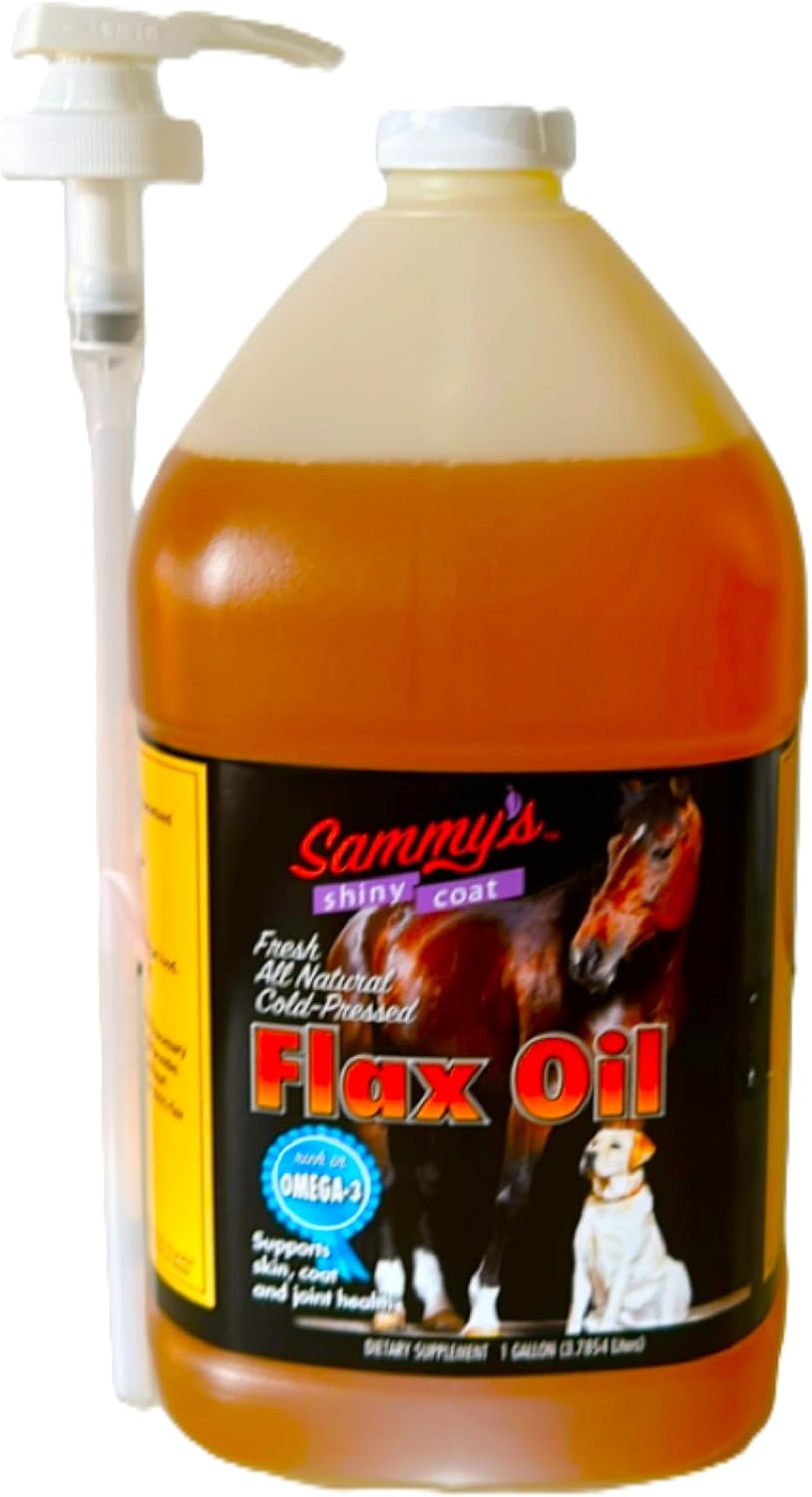 Sammy's Shiny Coat Flax Oil for Horses, Pure Flaxseed Oil for Horse