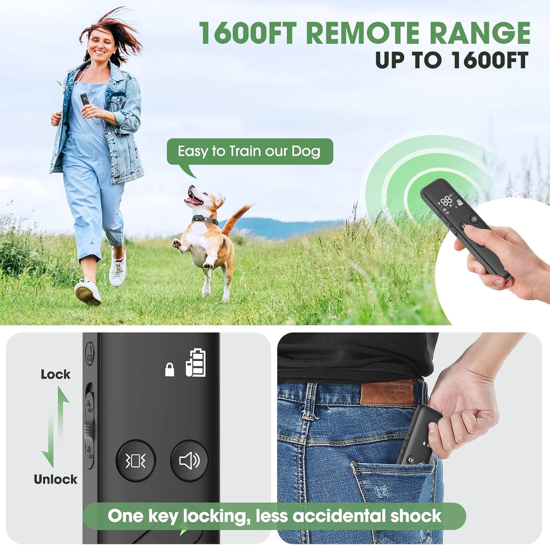 Dog Shock Collar, Electric Dog Training Collar with Remote