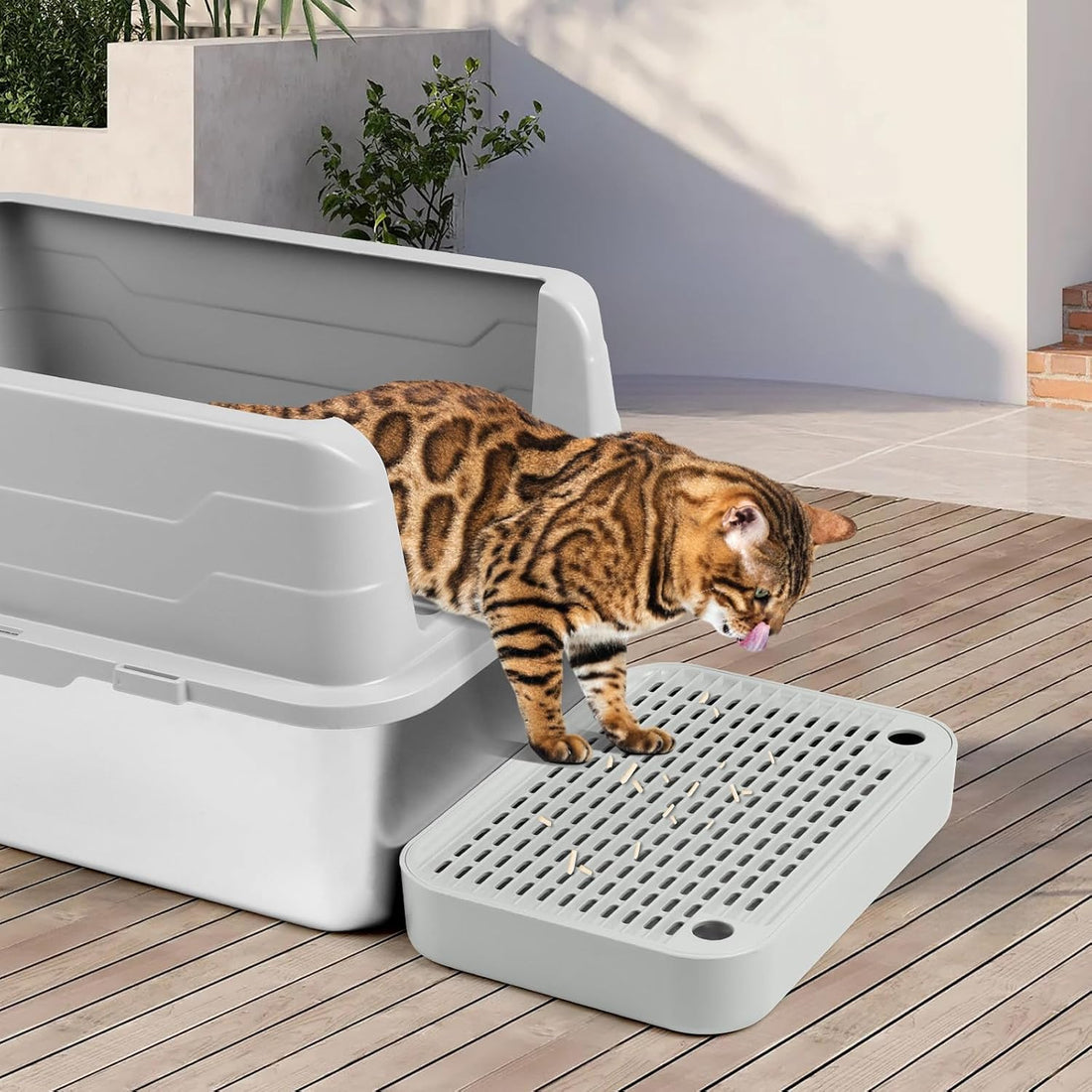Cat Litter Box Step with Filter Function, Non-Slip Cat Step