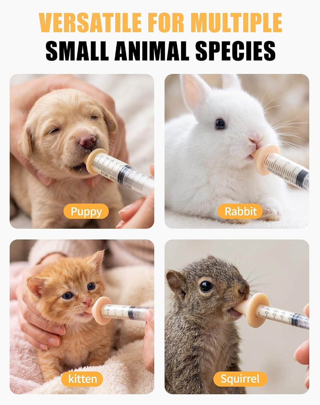 Pet Feeding Kit for Newborn Kitten,Puppy & Small Animals, 15Pcs