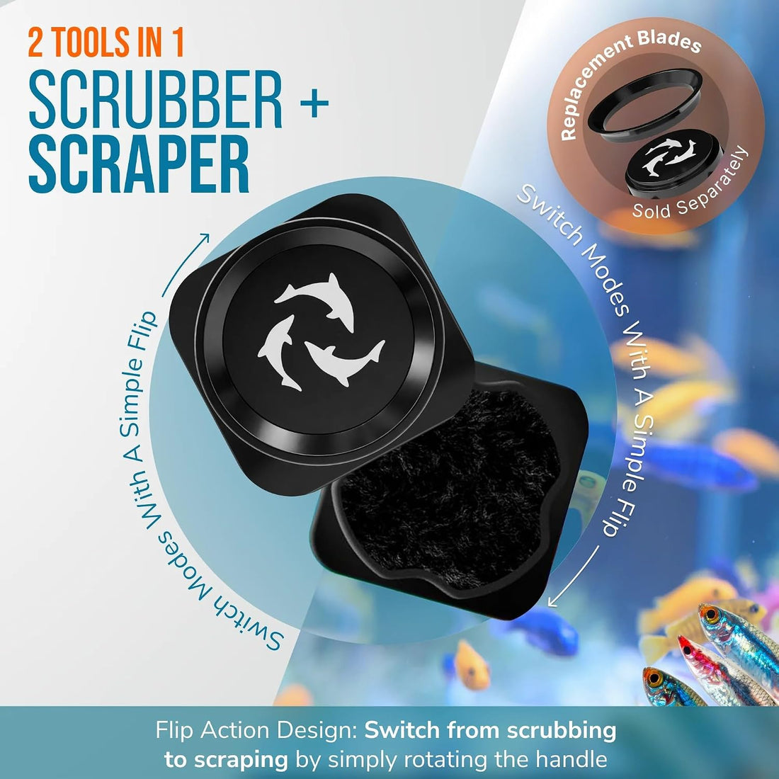 Flipper Magnetic Aquarium Glass Cleaner, Algae Scraper & Scrubber
