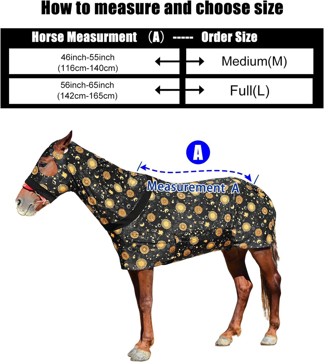 Comfortable Stretch Spandex Full-Body Horse Sheet, White, Size L
