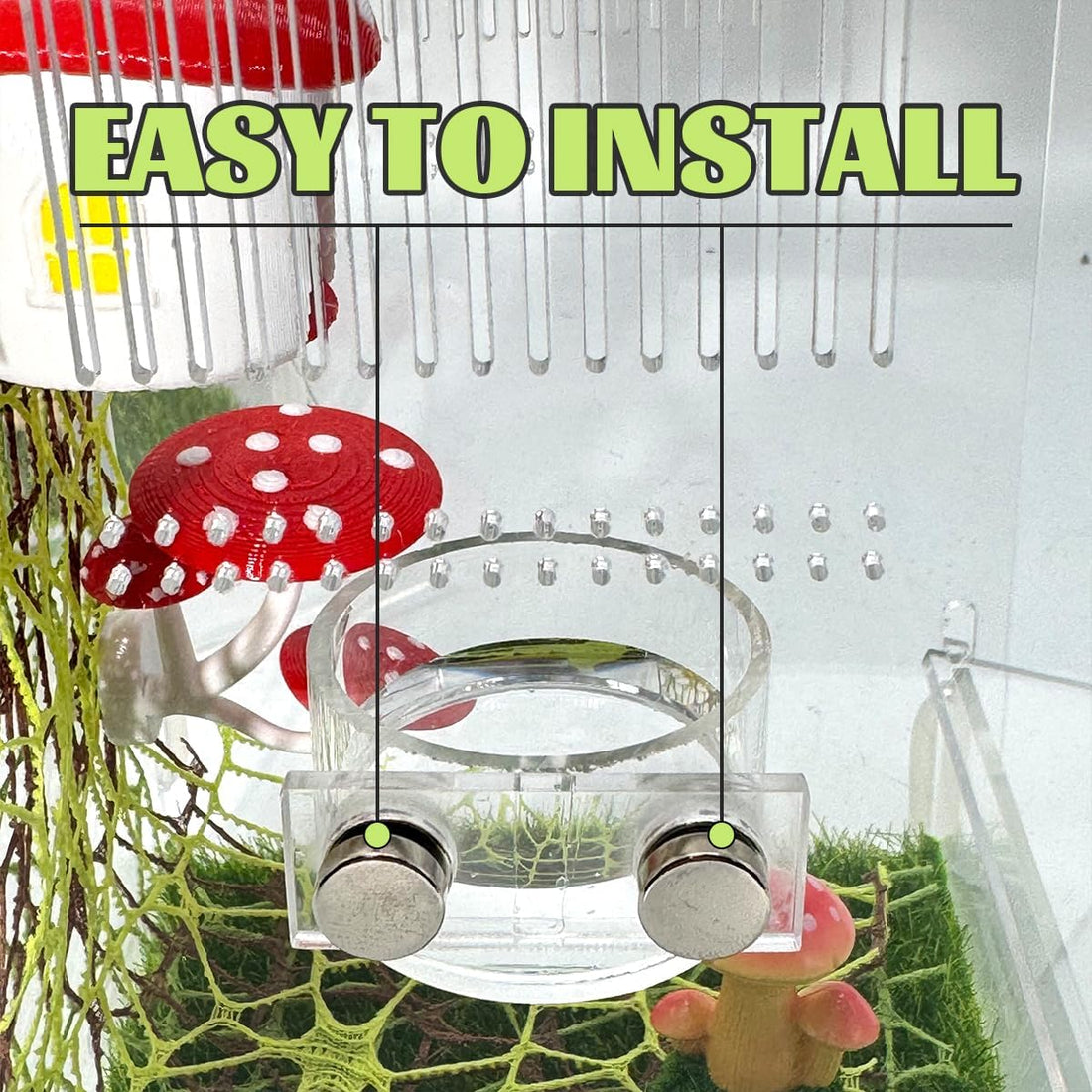 2 Pcs Jumping Spider Feeding Dish, Magnetic Water Bowl