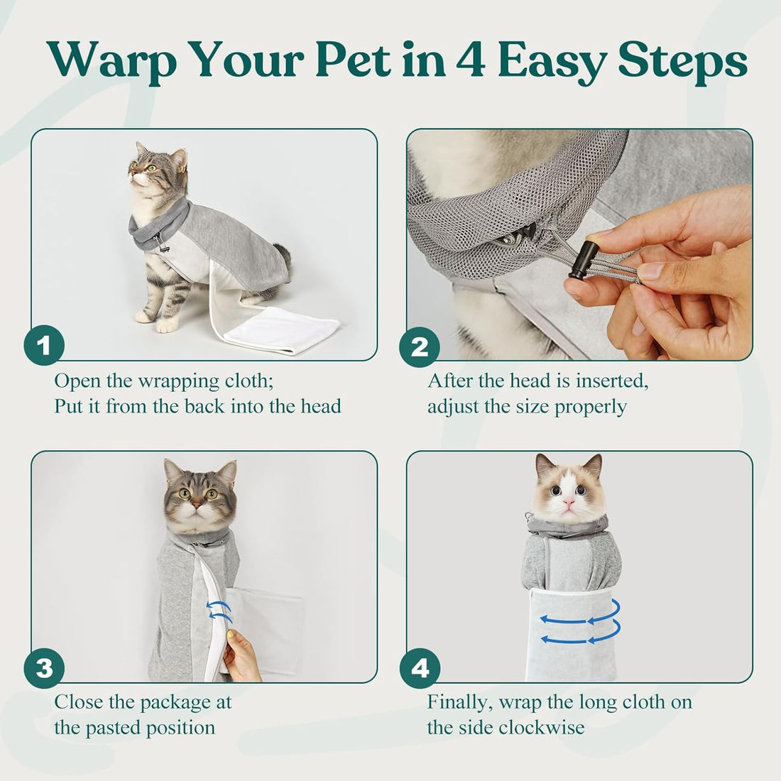 Supet Cat Grooming Wrap for Cutting Nails