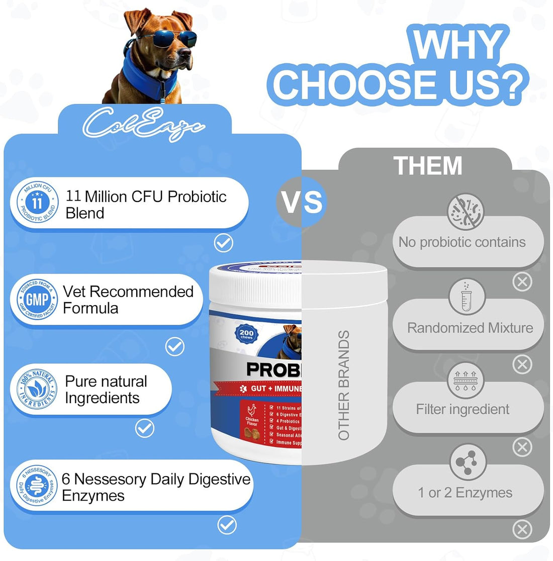 Probiotics for Dogs Gut Digestive Health Probiotic Chews for Dogs