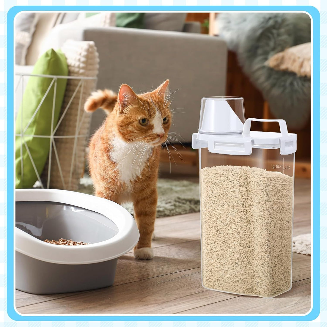 Teenyyou 4 Pcs Cat Litter Storage Container with Airtight Lid