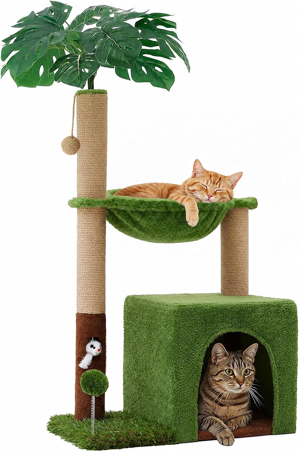 Woochpet 38'' Cat Tree Condo with Hammock Cat Tower with Scratching