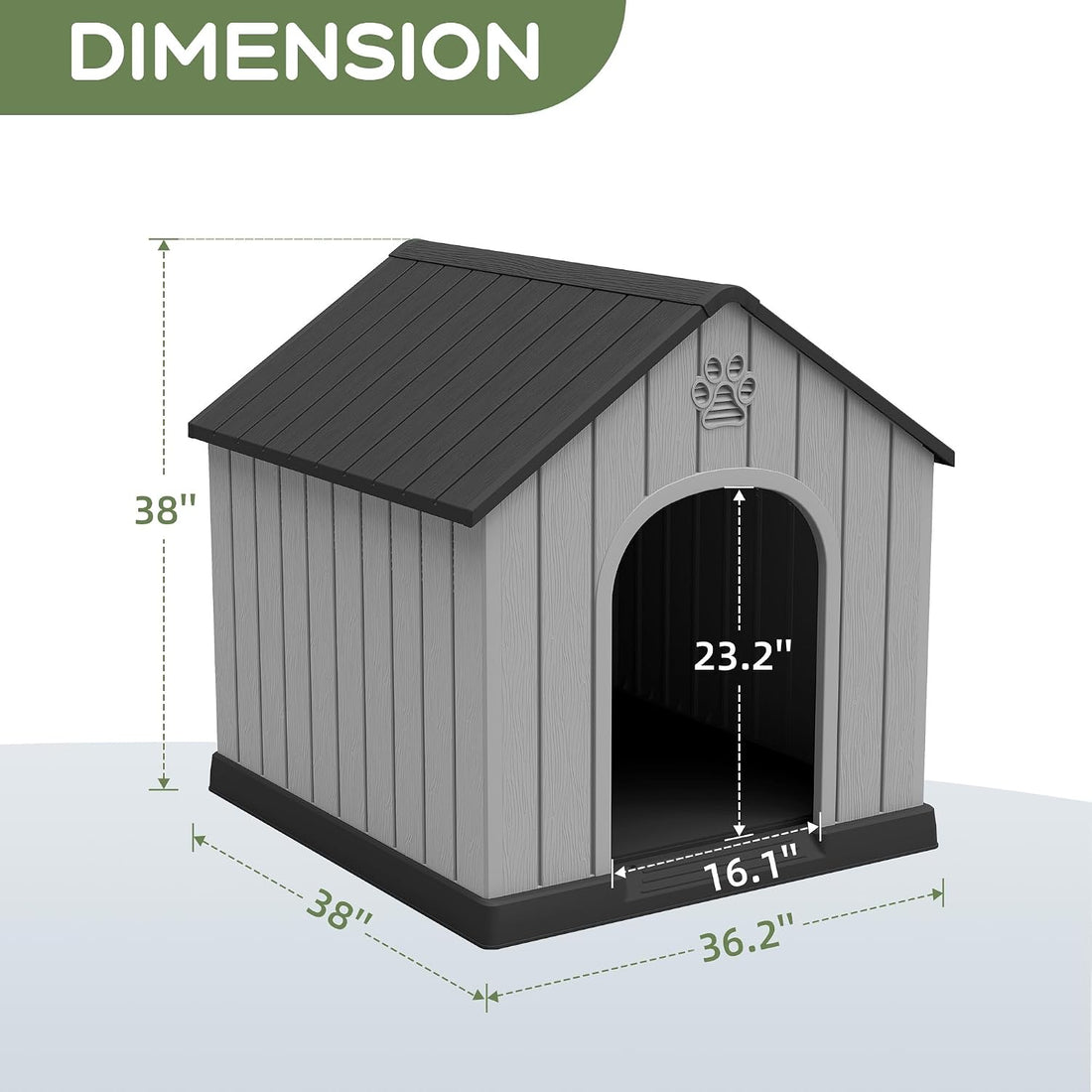 Fancyango Large Dog House for Outdoor Indoor Use Stable Plastic