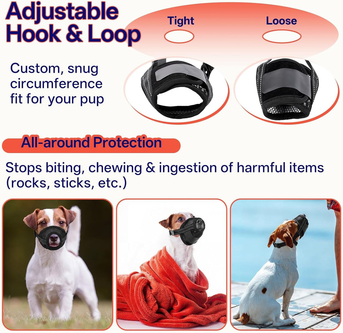 2 Pack Air Mesh Breathable Drinkable Dog Muzzle for Small Dogs