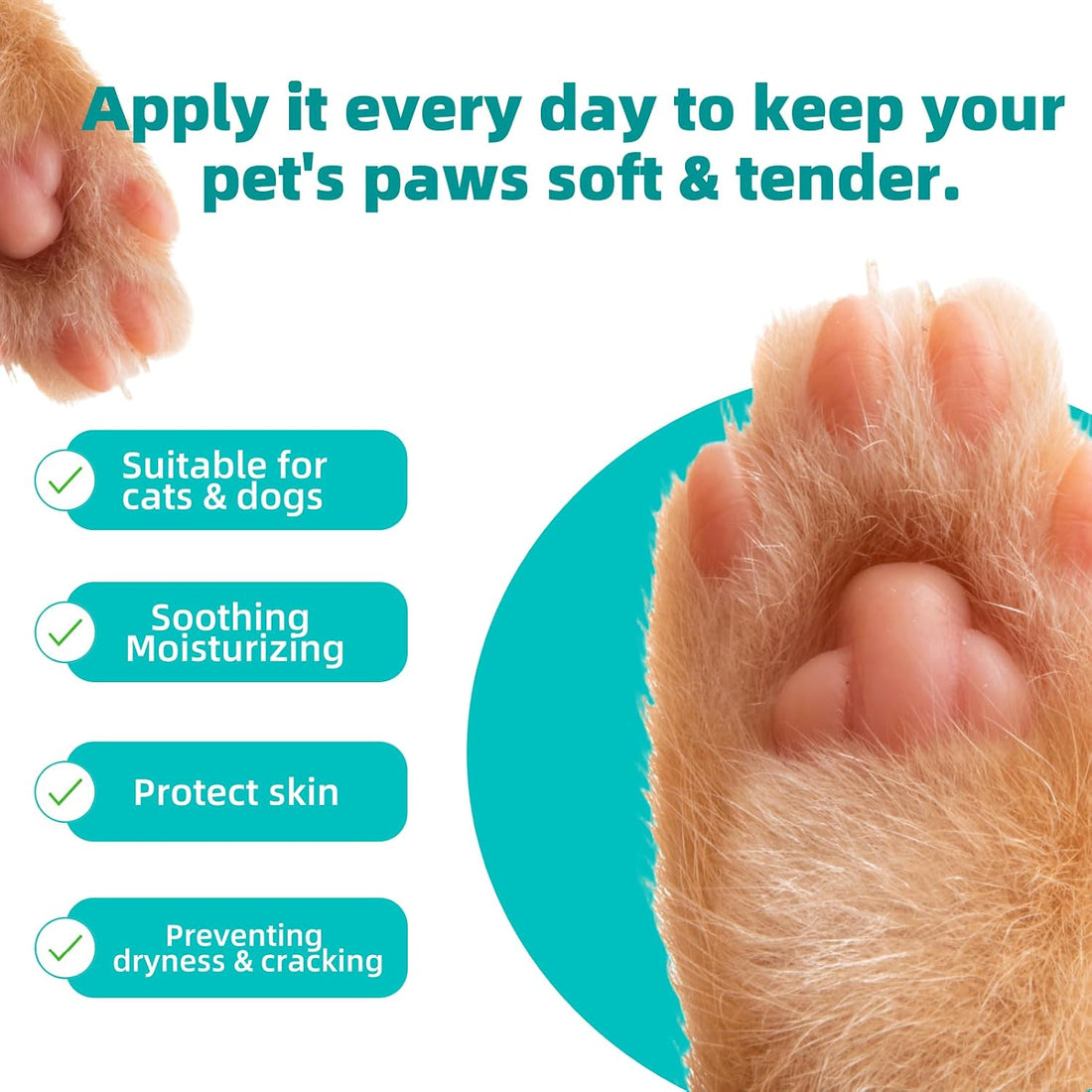 MEDUWEDU 2-Pack Dog Paw Balm - 60g Natural Paw Cream for Dogs & Cats