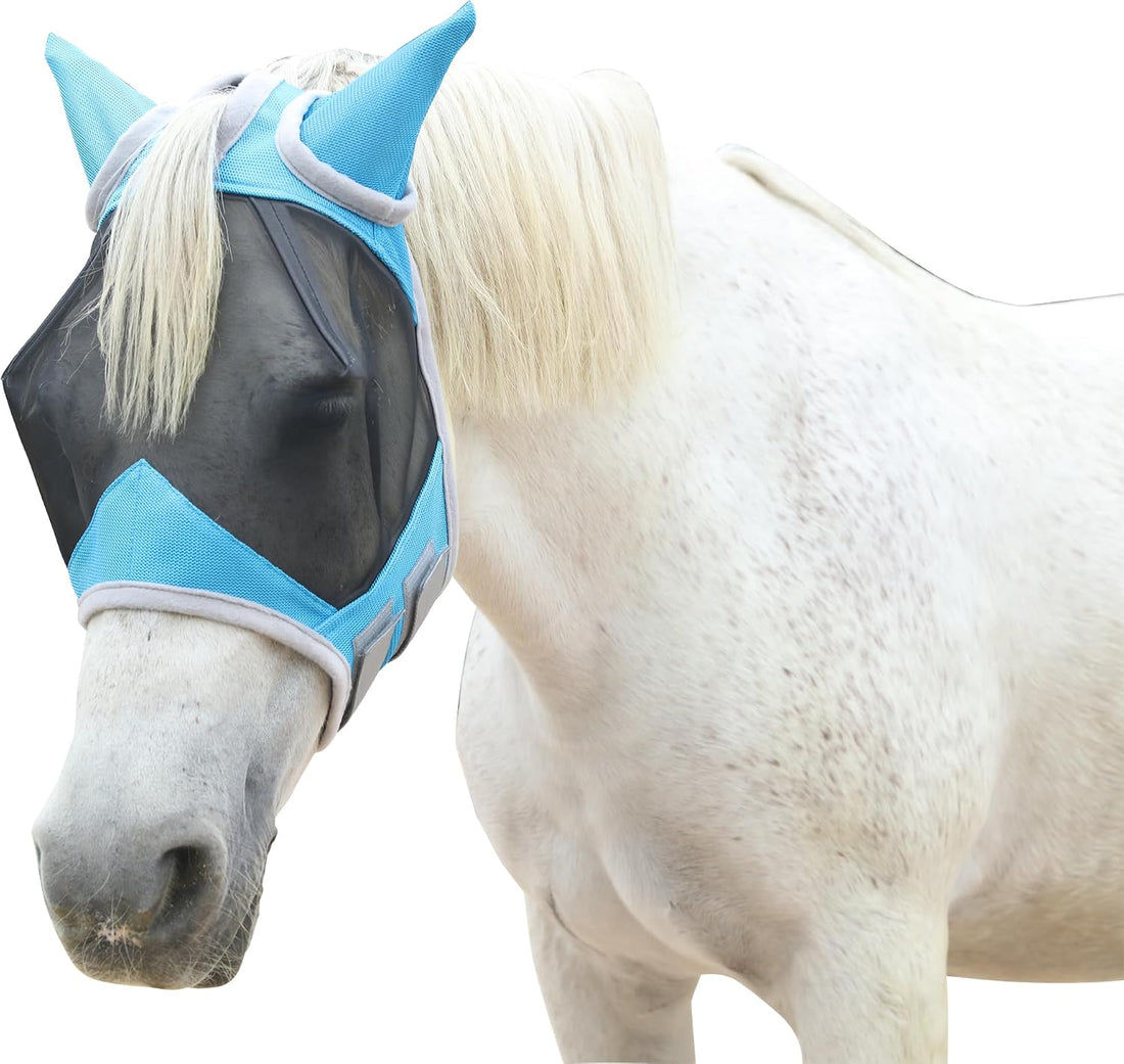 Horse Fly Mask with Ears, Breathable Fine Mesh