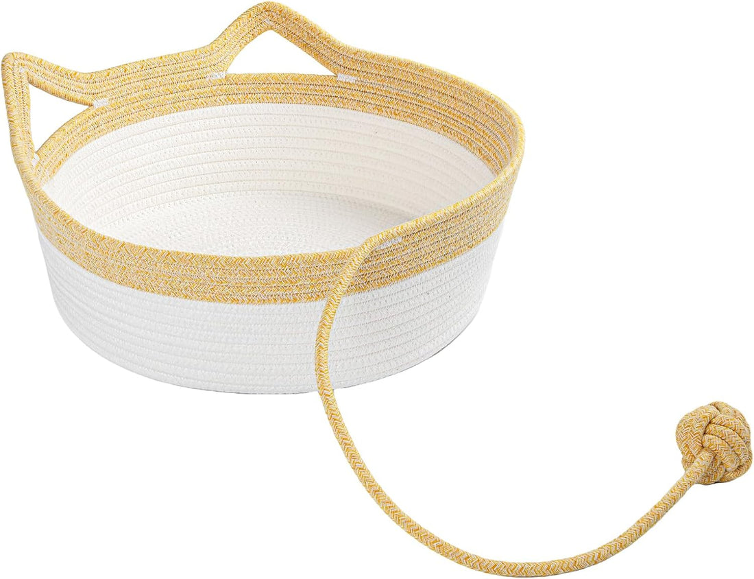Cat Bed, Cotton Rope Instinct Basket for Cats, Handwoven Cat Beds
